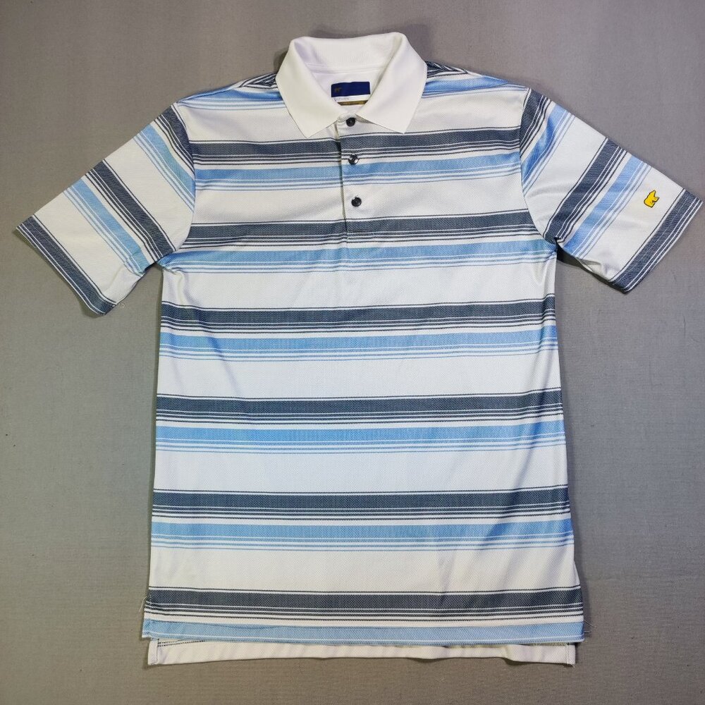 Jack Nicklaus Golden Bear Golf polo shirt men's size S white and blue stripes